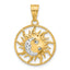 Sun Moon & Stars Pendant in 14K Yellow Gold, 27mm Diamond-Cut - Sophia Jewelers