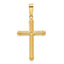 14K Polished and Textured Cross Pendant