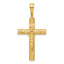 Crucifix Pendant in 14K Yellow Gold, 52mm Textured - Sophia Jewelers