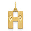 Rectangular Straight Sides Letter H Initial Charm in 14K Yellow Gold - Sophia Jewelers