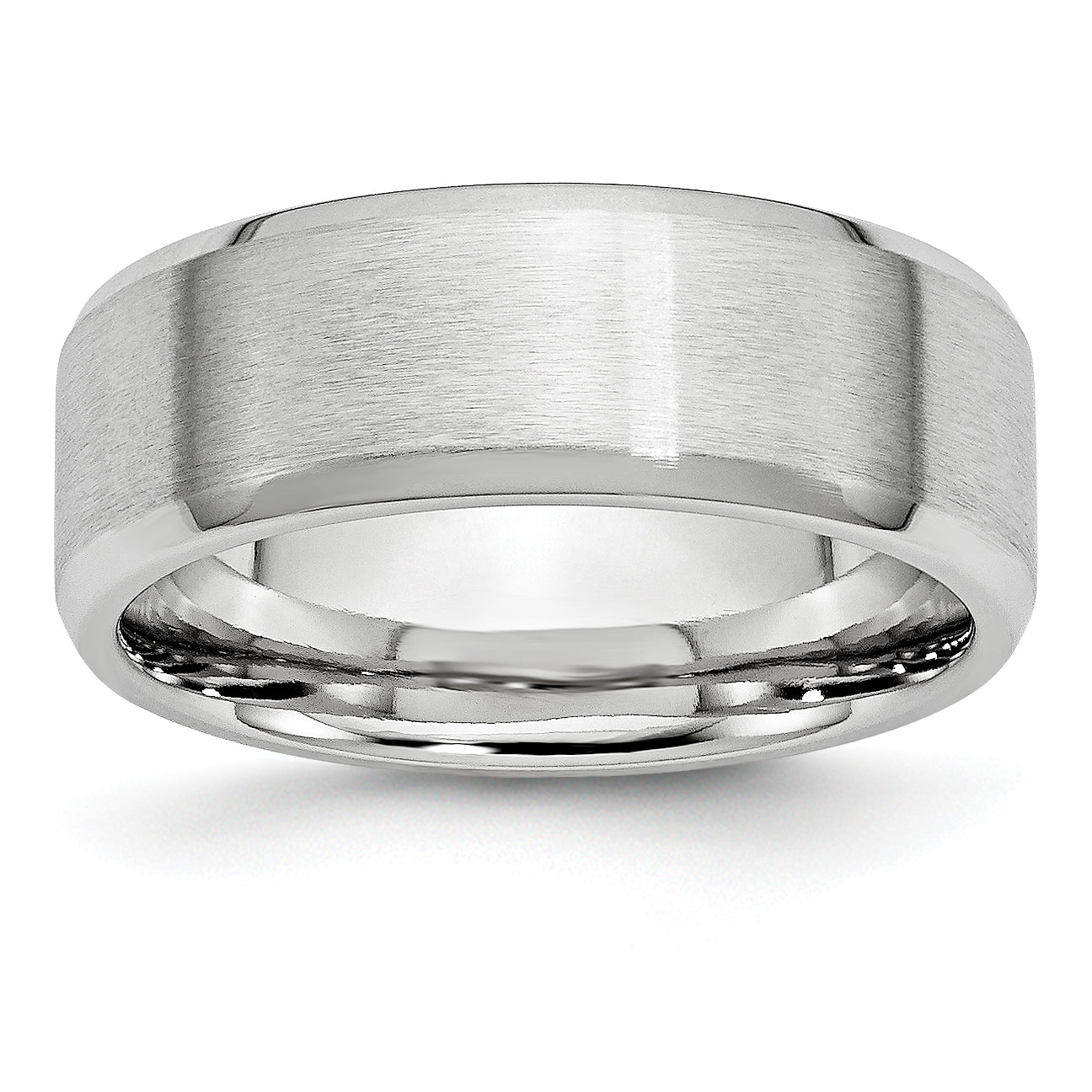 Chisel Cobalt Satin and Polished Beveled Edge 8mm Band