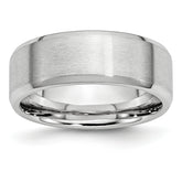 Chisel Cobalt Satin and Polished Beveled Edge 8mm Band