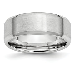 Chisel Cobalt Satin and Polished Beveled Edge 8mm Band