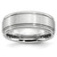 Brushed and Polished Ridged Cobalt Wedding Band 8mm