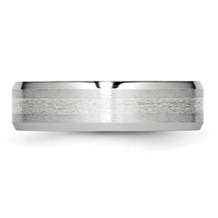 Chisel Cobalt Sterling Silver Inlay Satin and Polished 6mm Beveled Edge Band