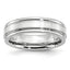 Brushed and Polished Sterling Silver Inlay Cobalt Wedding Band 6mm