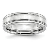 Chisel Cobalt Sterling Silver Inlay Satin and Polished 6mm Band