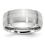 Brushed Sterling Silver Inlay Cobalt Wedding Band 8mm