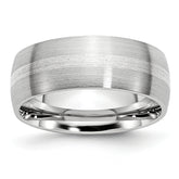 Chisel Cobalt Sterling Silver Inlay Satin 8mm Band