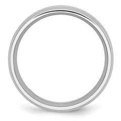 Chisel Cobalt Sterling Silver Inlay Satin and Polished Beveled Edge 8mm Band