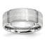 Brushed and Polished Beveled Edge Sterling Silver Inlay Cobalt Wedding Band 8mm