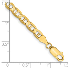 14K 9 inch 4.5mm Concave Anchor with Lobster Clasp Chain