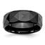 Chisel Ceramic Faceted Black 8mm Polished Beveled Edge Band - Sophia Jewelers