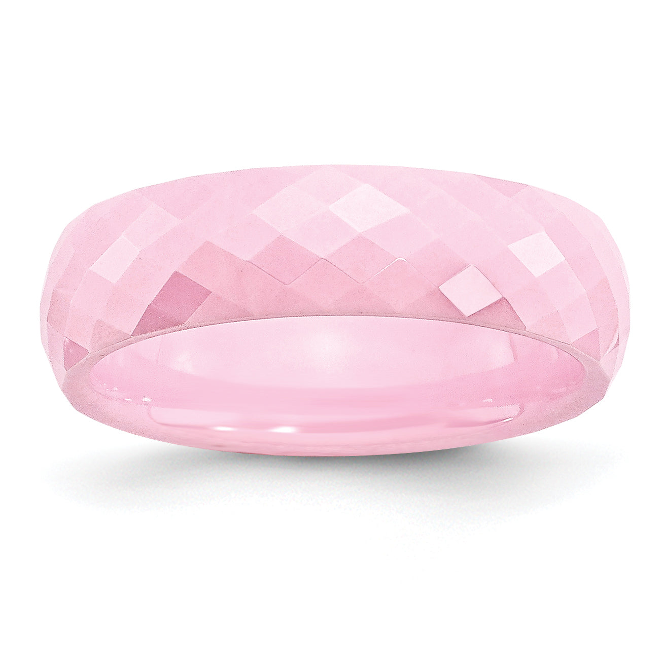 Chisel Ceramic Pink Faceted 6mm Polished Band