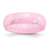Chisel Ceramic Pink Faceted 6mm Polished Band