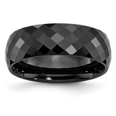 Chisel Ceramic Black Faceted 7.5mm Polished Band