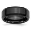 Chisel Ceramic Black Beveled Edge 8mm Brushed and Polished Band - Sophia Jewelers