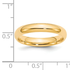 14k Yellow Gold 4mm Standard Weight Comfort Fit Wedding Band Size 14