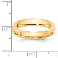 14k Yellow Gold 4mm Lightweight Comfort Fit Wedding Band Size 14