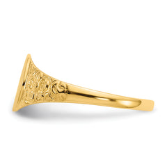 14k 7.0x8.0mm Closed Back Signet Ring