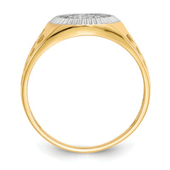 14k w/Rhodium Men's CZ Cluster Ring