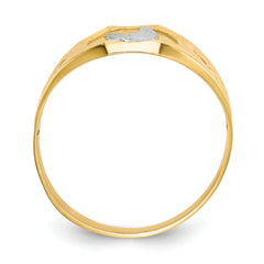 14k and Rhodium Men's Eagle Ring