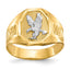 14k and Rhodium Men's Eagle Ring