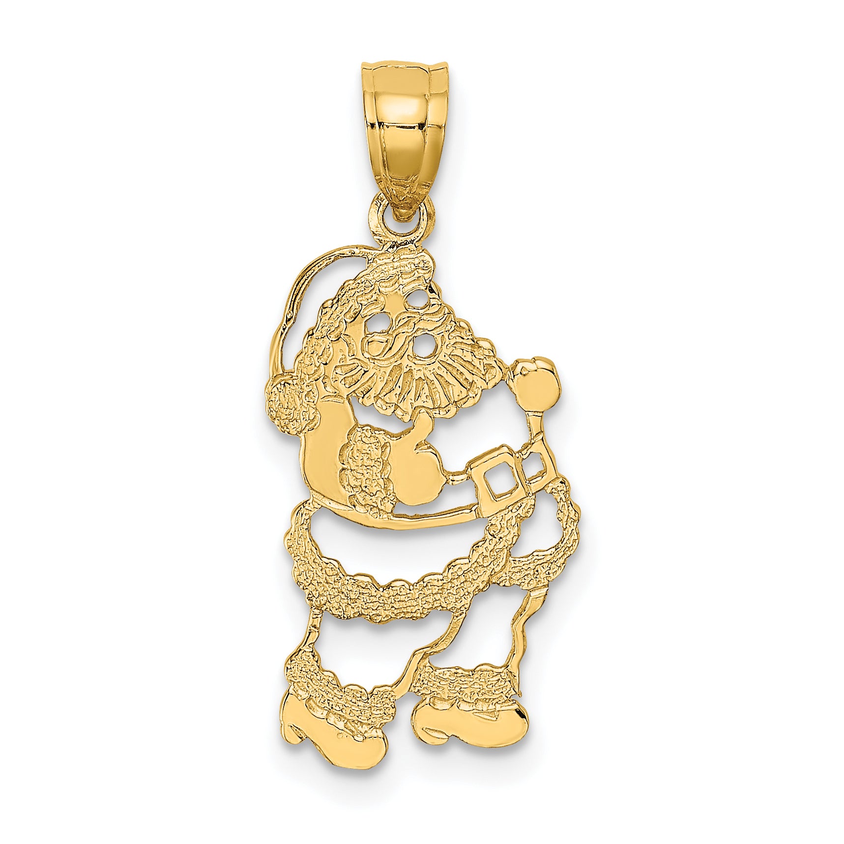 14k Polished Santa Charm