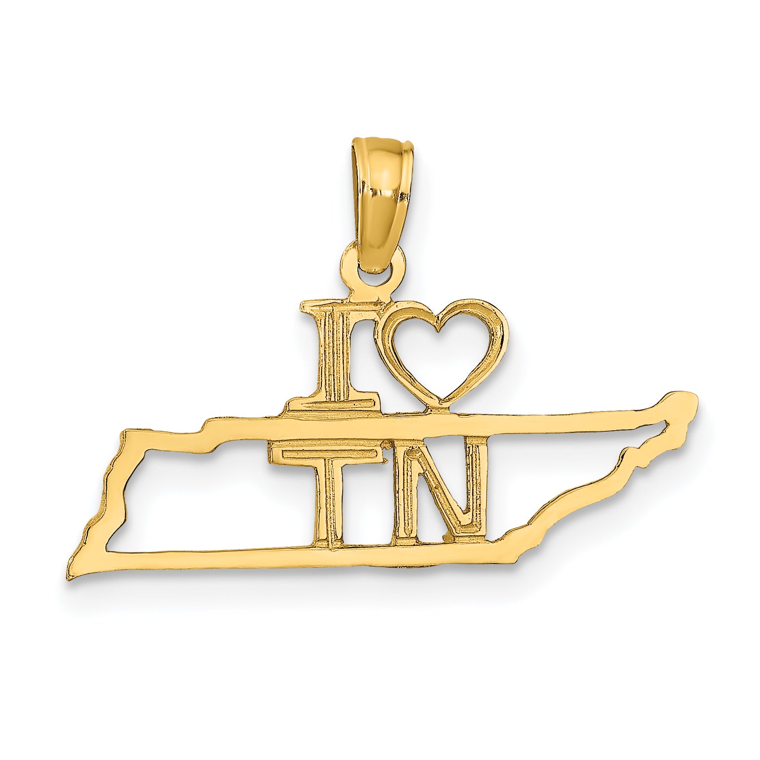 14k Solid Tennessee State Pendant