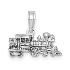 14K White Gold 3-D Miniature Train Charm