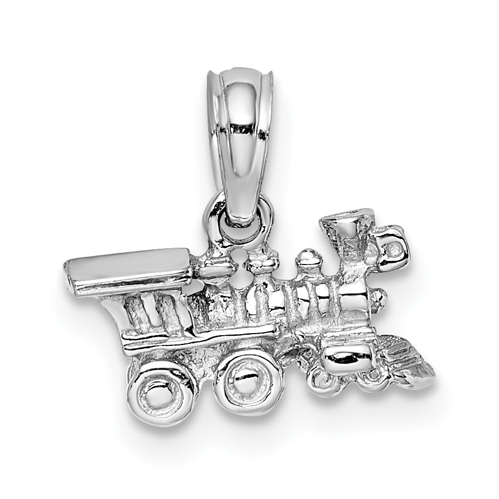 14K White Gold 3-D Miniature Train Charm