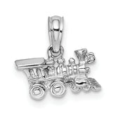 14K White Gold 3-D Miniature Train Charm