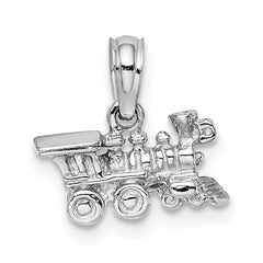 14K White Gold 3-D Miniature Train Charm