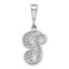 10K White Gold Filigree Initial G Pendant