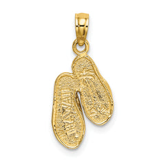 14k 3D Solid Polished HAWAII Flip-Flops Charm