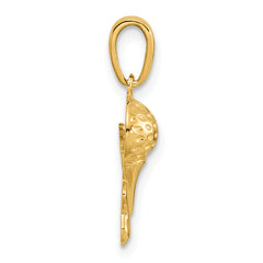 14k Solid Polished Golfing Charm