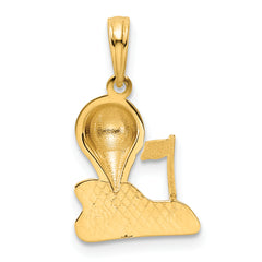 14k Solid Polished Golfing Charm