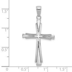 14K White Gold Polished Solid Cross Pendant