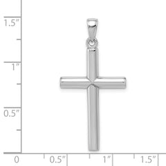 14k White Gold Polished Cross Pendant