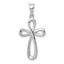 14k White Gold Polished Cross Pendant