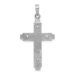 14k White Gold Polished Cross Pendant