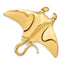 Large Manta Ray Omega Slide Pendant in 14K Yellow Gold, 30mm - Sophia Jewelers