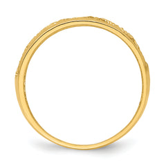 14k Diamond-cut 5 Heart Ring