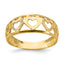 Five-Heart Ring in 14K Yellow Gold, Diamond-Cut, Size 6 - Sophia Jewelers