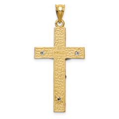 14k Two-tone INRI Crucifix Pendant