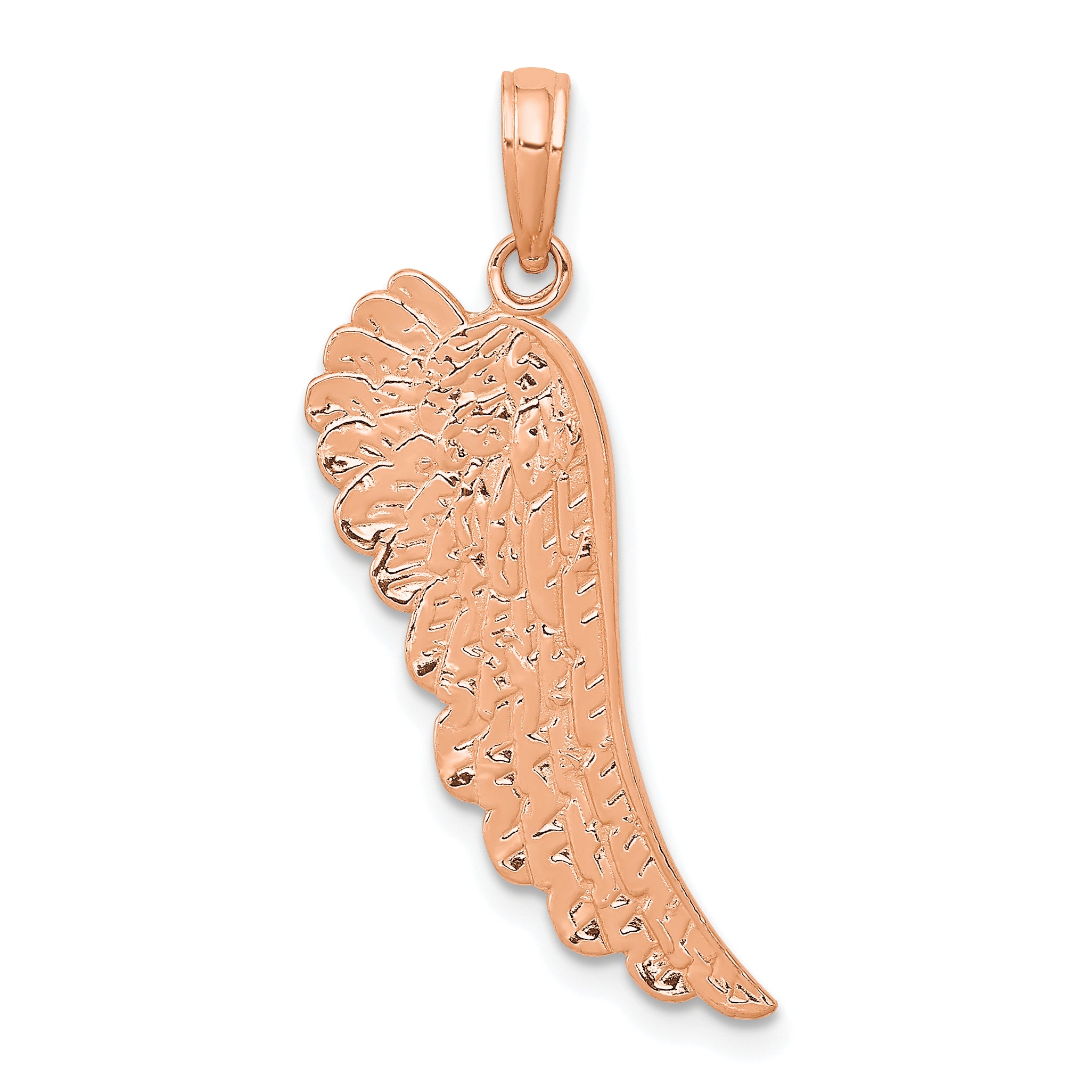 14K Rose Gold Angel Wing Pendant