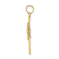 14k Praying Girl Cross Charm