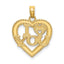 "I Heart You" Charm in 14K Yellow Gold, 20mm Textured - Sophia Jewelers