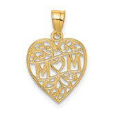 14K MOM in Heart Charm