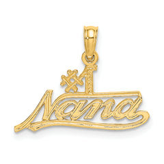 14K #1 NANA Script Charm